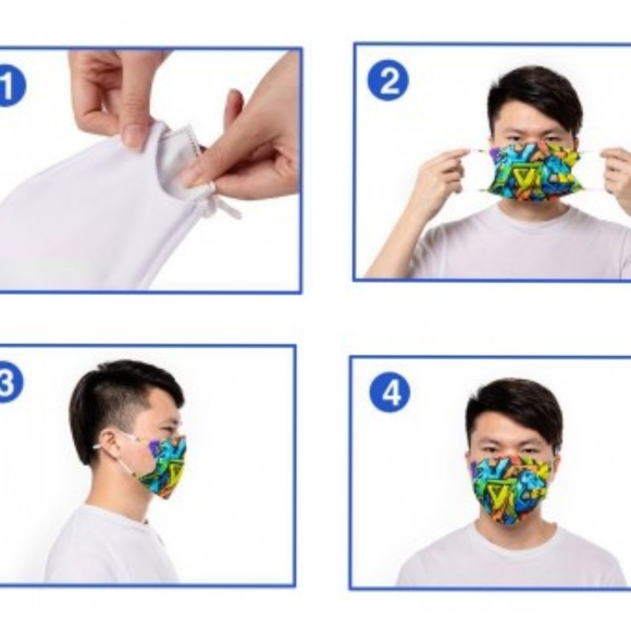 Gray Camo Adult Filter Pocket Facemask - Picture 3 of 7